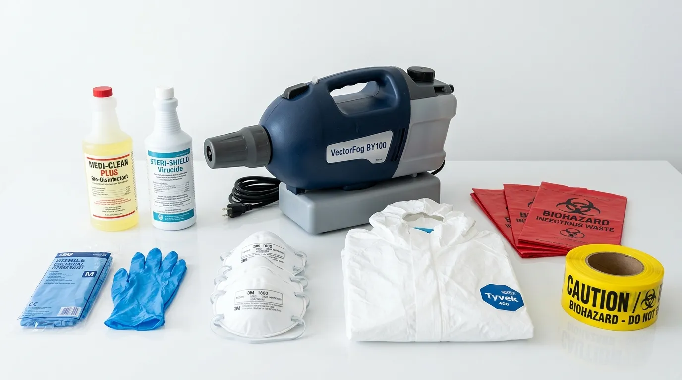 Professional biohazard remediation crew working in Salida